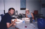 Grad students work in the field during the summer to collect specimens and analyze data.  Jolly, aren't they!