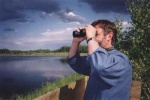 Ducks Unlimited biologist Dr. Eric Butterworth scouting for waterfowl