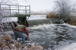 November 6, 2005 - Setting traps to collect invertebrates for a lab.