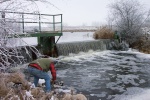 November 6, 2005 - Setting the trap to collect invertebrates.