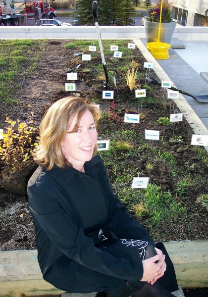 Project Manager Kerry Ross of Stantec Architects got the ball rolling on the green roof project at Calgary Technologies Inc.  The plants are all native to the Calgary region and generally drought resistant.