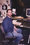 Paul "Duke" Paetz, at work in the CKUA Radio studio.  Duke is a wonderful musician and composer.  He's known around Alberta for his drumming with the Almost Leather Band.  And he creates the musical stings heard on Innovation Alberta.